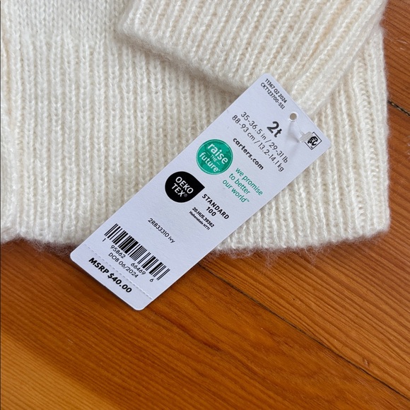 *NWT* Carter's Embroidered Floral Cardigan - Picture 4 of 6